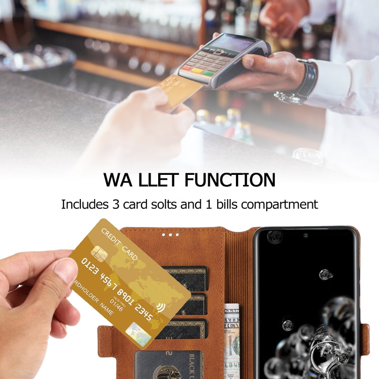 For Samsung Galaxy S20 Ultra 5G Retro Magnetic Closing Clasp Horizontal Flip Leather Case with Holder & Card Slots & Photo Frame & Wallet