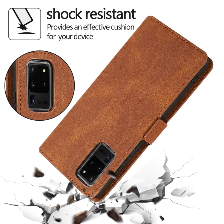 For Samsung Galaxy S20 Ultra 5G Retro Magnetic Closing Clasp Horizontal Flip Leather Case with Holder & Card Slots & Photo Frame & Wallet