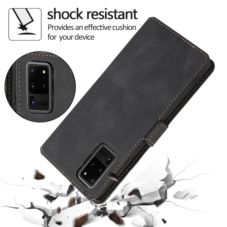 For Samsung Galaxy S20 Ultra 5G Retro Magnetic Closing Clasp Horizontal Flip Leather Case with Holder & Card Slots & Photo Frame & Wallet