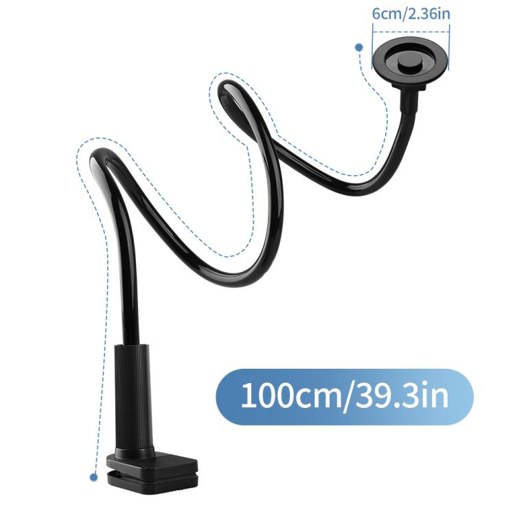 Spiral Lazy Magnetic Mobile Phone Holder, Length:100cm - Black