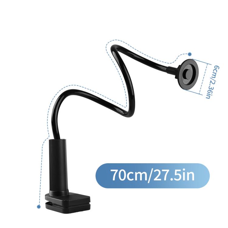 Spiral Lazy Magnetic Mobile Phone Holder, Length:70cm - Black