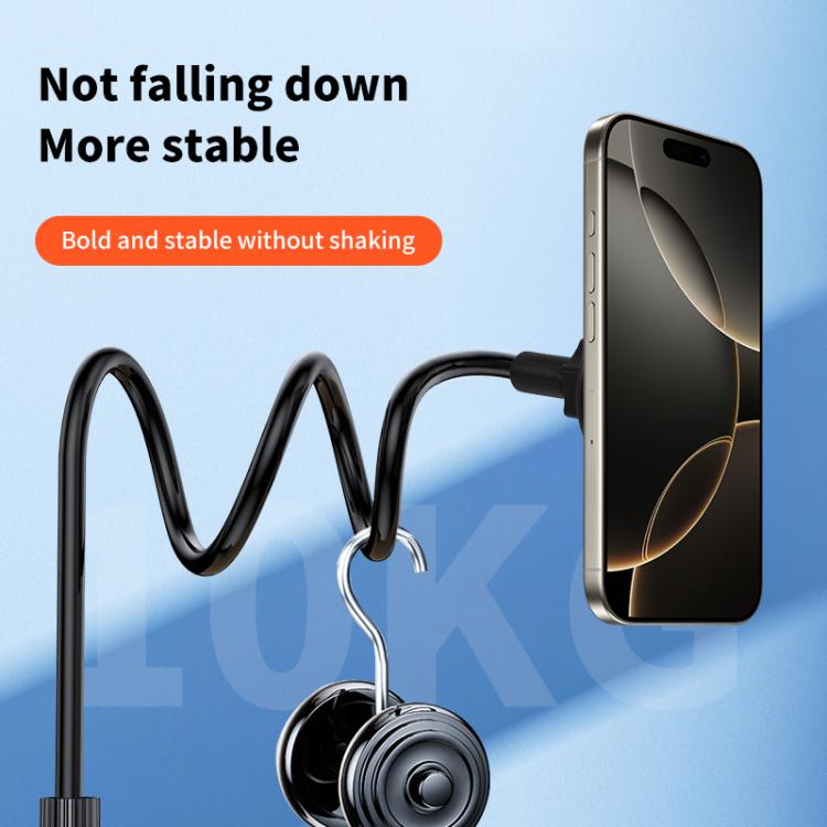 Spiral Lazy Magnetic Mobile Phone Holder, Length:70cm - Black