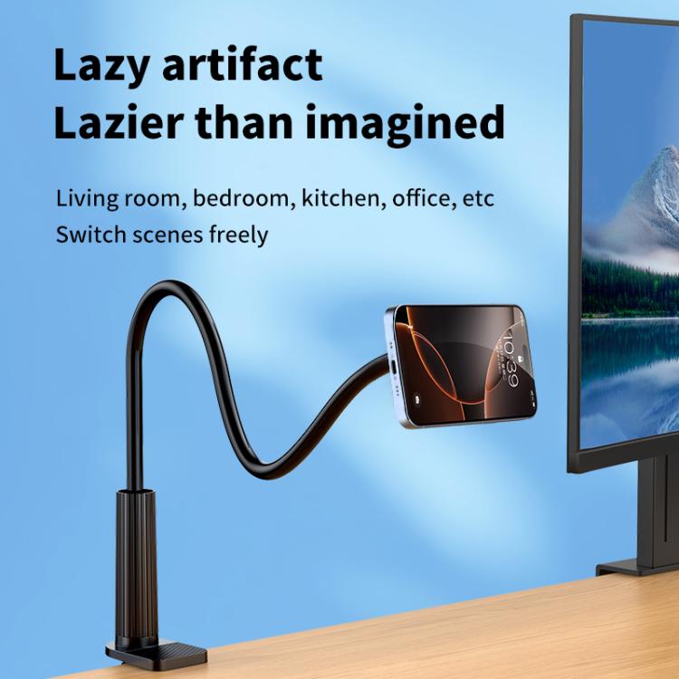 Spiral Lazy Magnetic Mobile Phone Holder, Length:70cm - Black