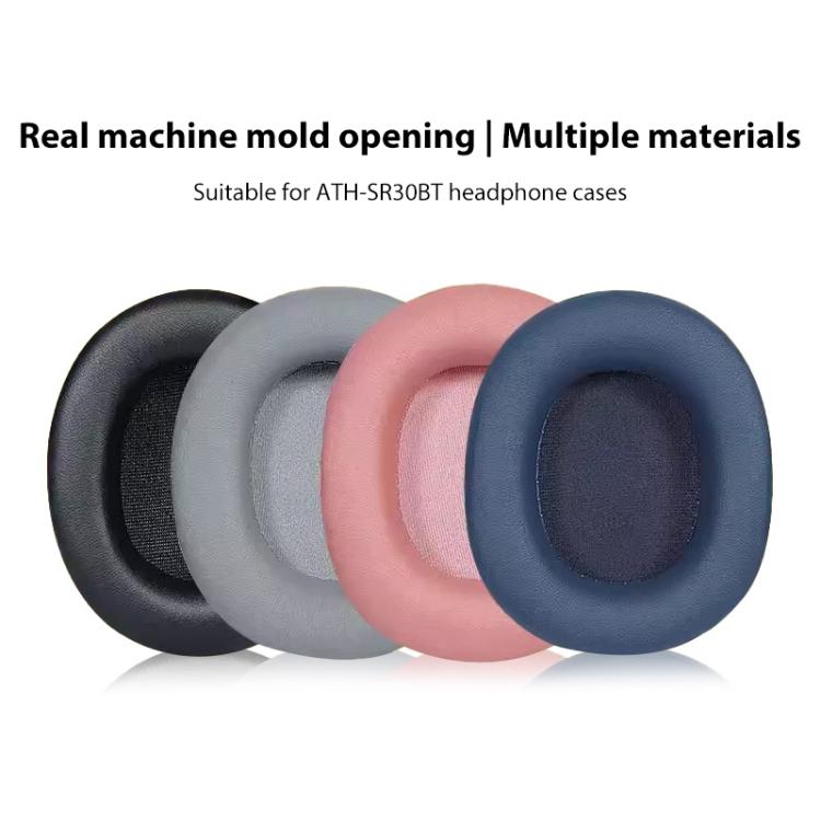 2pcs Sponge Earmuffs Replacement Earpads For Audio-Technica ATH-SR30BT, Style:Grey Protein Leather