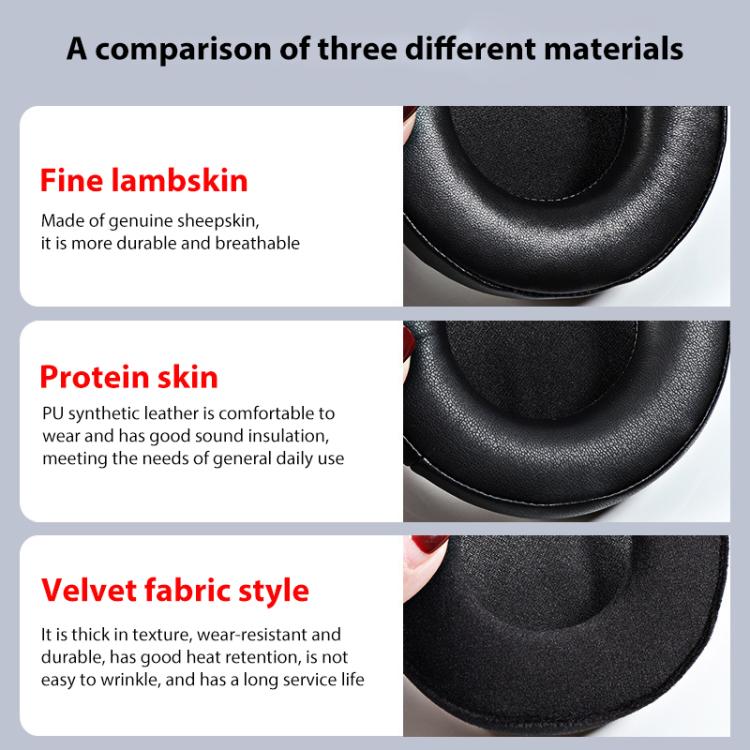 2pcs Sponge Earmuffs Replacement Earpads For ATH-A900X, Style:Black Punched Lambskin