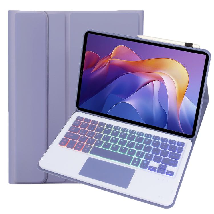 For Xiaomi Redmi Pad 2 2025 A0N15-AS Ultra-thin Detachable Backlight Bluetooth Keyboard Leather Tablet Case with Touchpad