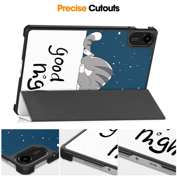 For Xiaomi Redmi Pad 2 Custer Painted 3-Fold Stand Leather Smart Tablet Case