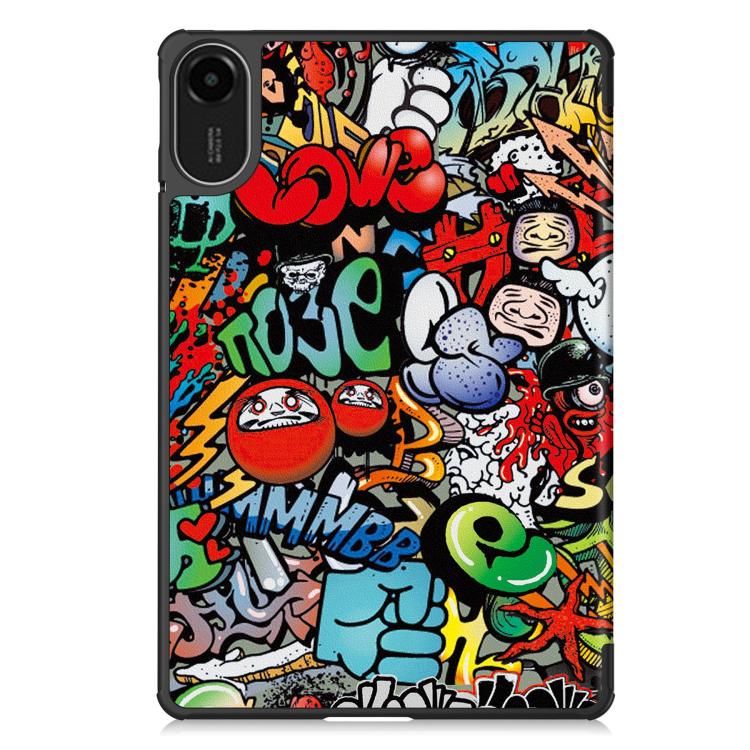 For Xiaomi Redmi Pad 2 Custer Painted 3-Fold Stand Leather Smart Tablet Case