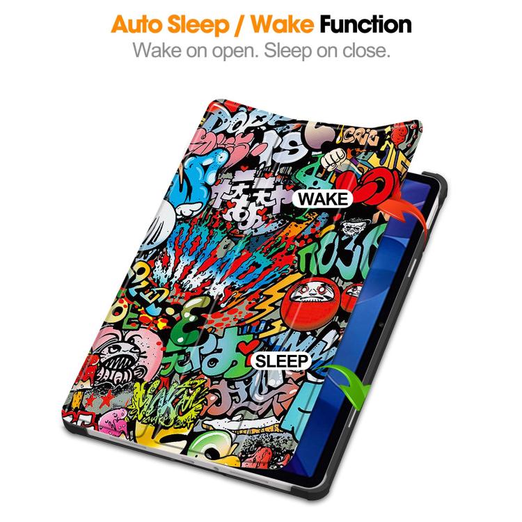 For Xiaomi Redmi Pad 2 Custer Painted 3-Fold Stand Leather Smart Tablet Case