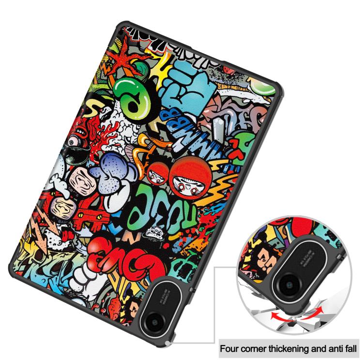 For Xiaomi Redmi Pad 2 Custer Painted 3-Fold Stand Leather Smart Tablet Case