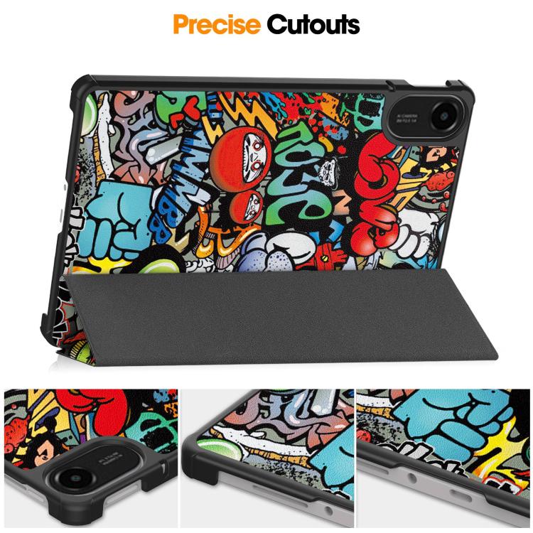 For Xiaomi Redmi Pad 2 Custer Painted 3-Fold Stand Leather Smart Tablet Case