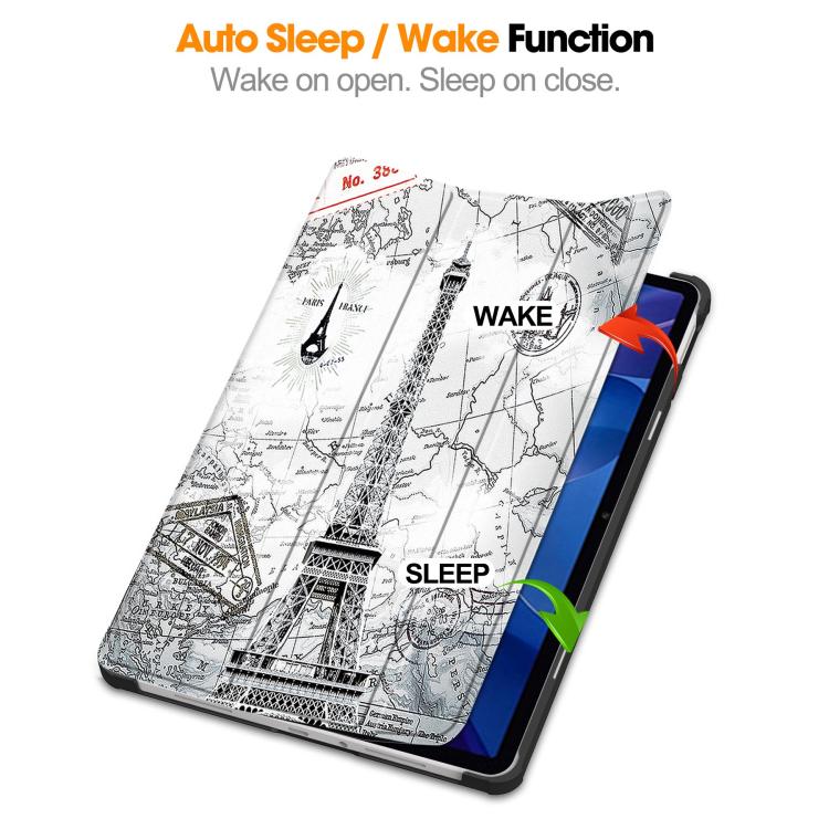For Xiaomi Redmi Pad 2 Custer Painted 3-Fold Stand Leather Smart Tablet Case
