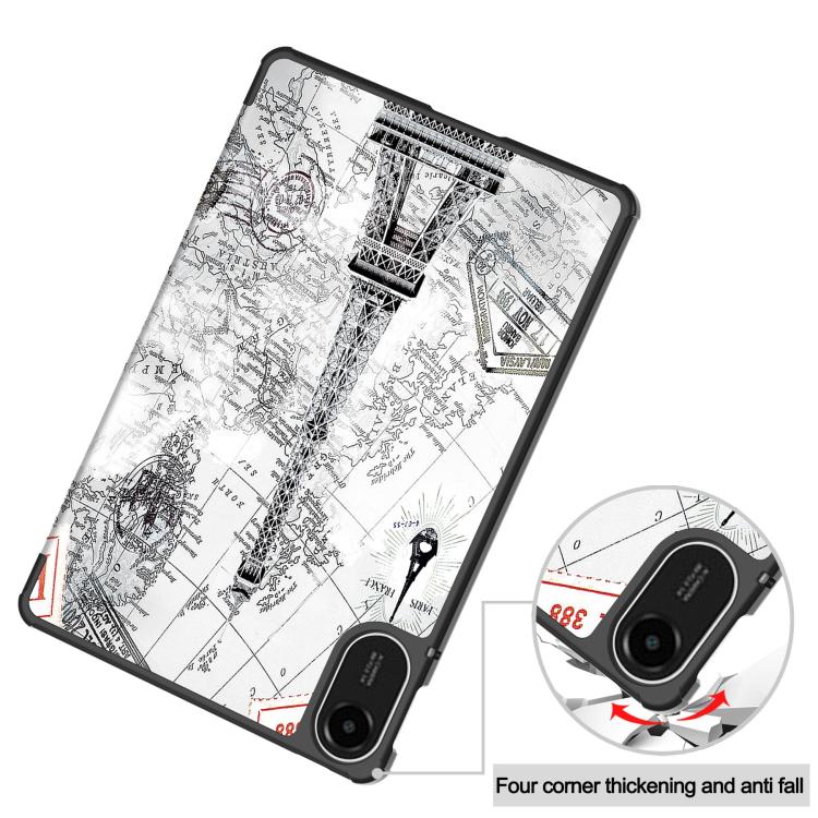 For Xiaomi Redmi Pad 2 Custer Painted 3-Fold Stand Leather Smart Tablet Case