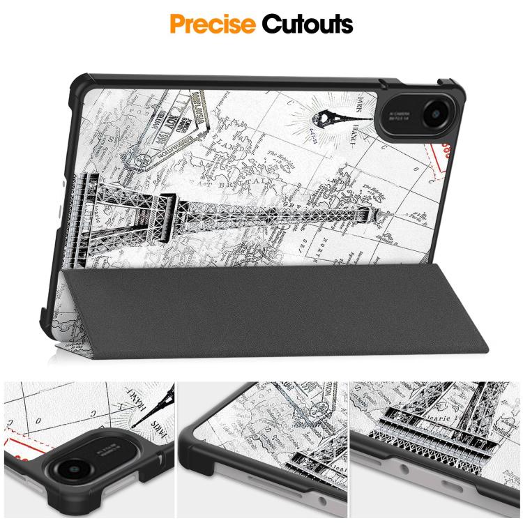 For Xiaomi Redmi Pad 2 Custer Painted 3-Fold Stand Leather Smart Tablet Case