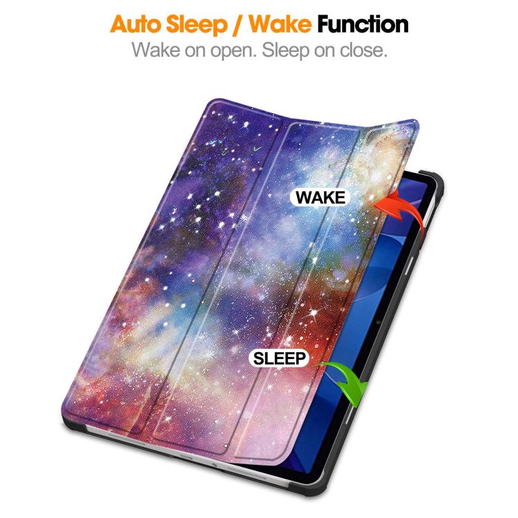 For Xiaomi Redmi Pad 2 Custer Painted 3-Fold Stand Leather Smart Tablet Case