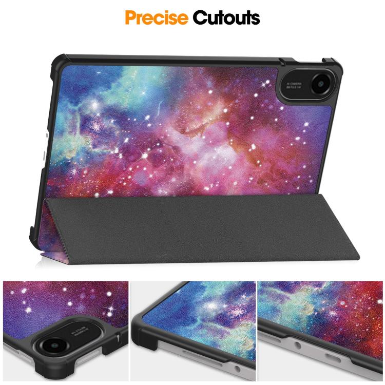 For Xiaomi Redmi Pad 2 Custer Painted 3-Fold Stand Leather Smart Tablet Case
