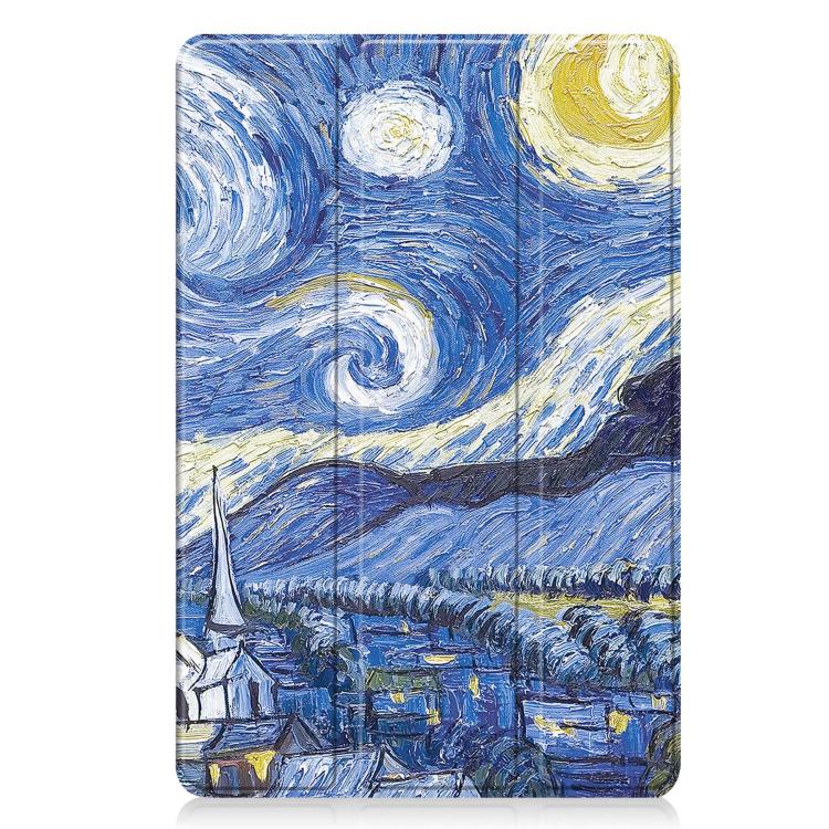 For Xiaomi Redmi Pad 2 Custer Painted 3-Fold Stand Leather Smart Tablet Case