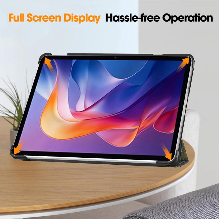 For Xiaomi Redmi Pad 2 Custer Painted 3-Fold Stand Leather Smart Tablet Case