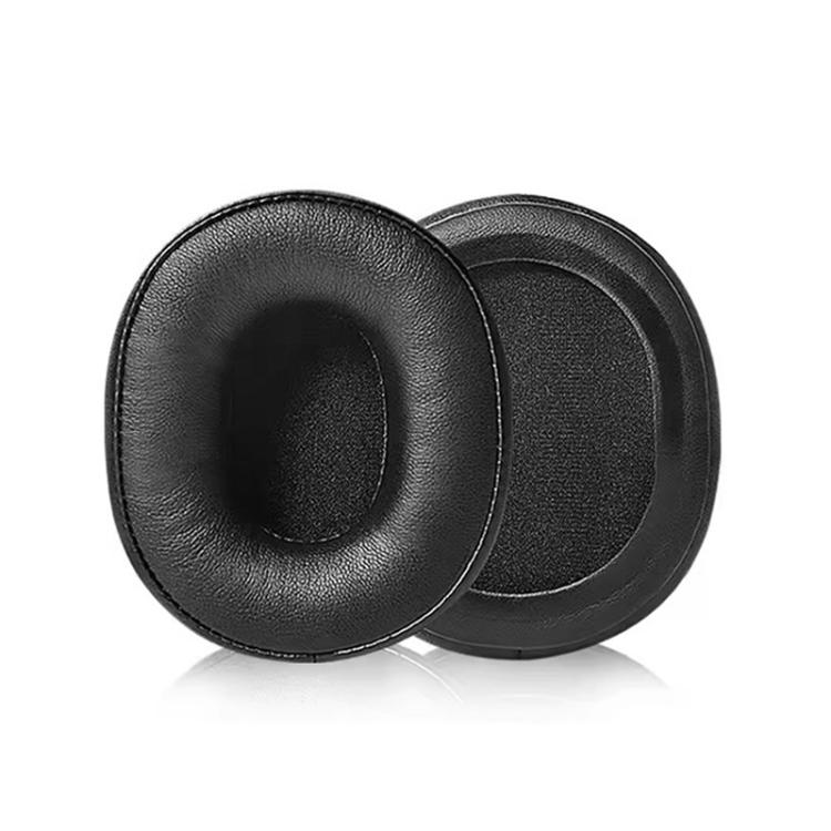 2pcs Sponge Earmuffs Replacement Earpads For Audio Technica ATH-M60X, Model:Black Lambskin