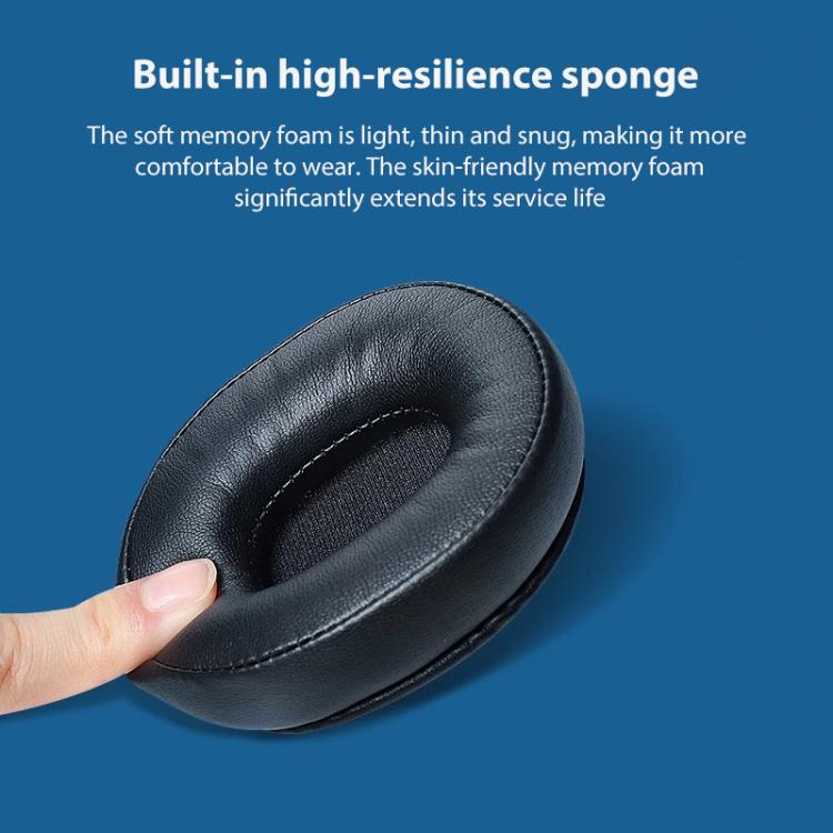 2pcs Sponge Earmuffs Replacement Earpads For Audio Technica ATH-M60X, Model:Black Lambskin