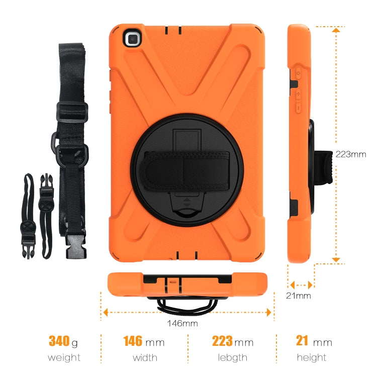 For Samsung Tab A 8.0(2019) T290 / T295 Shockproof Colorful Silicone + PC Protective Case with Holder & Hand Grip Strap