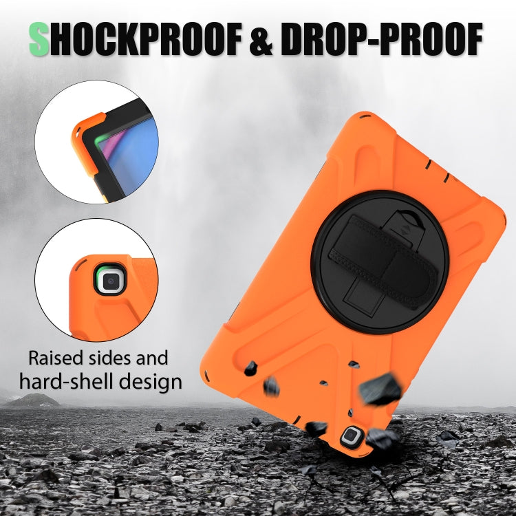 For Samsung Tab A 8.0(2019) T290 / T295 Shockproof Colorful Silicone + PC Protective Case with Holder & Hand Grip Strap