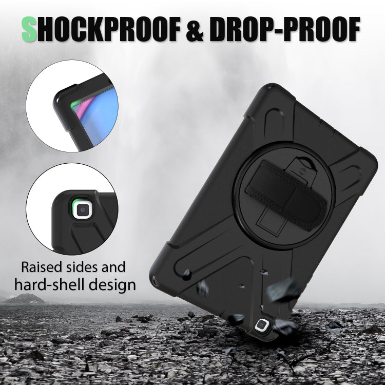 For Samsung Tab A 8.0(2019) T290 / T295 Shockproof Colorful Silicone + PC Protective Case with Holder & Hand Grip Strap