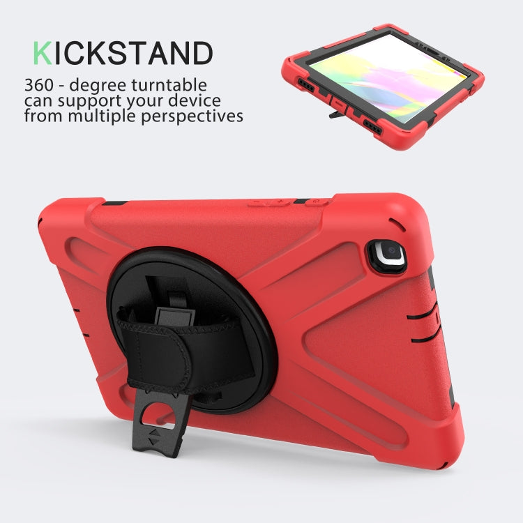 For Samsung Tab A 8.0(2019) T290 / T295 Shockproof Colorful Silicone + PC Protective Case with Holder & Hand Grip Strap