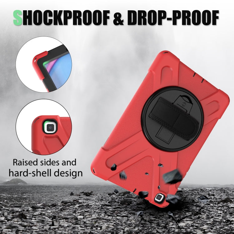 For Samsung Tab A 8.0(2019) T290 / T295 Shockproof Colorful Silicone + PC Protective Case with Holder & Hand Grip Strap
