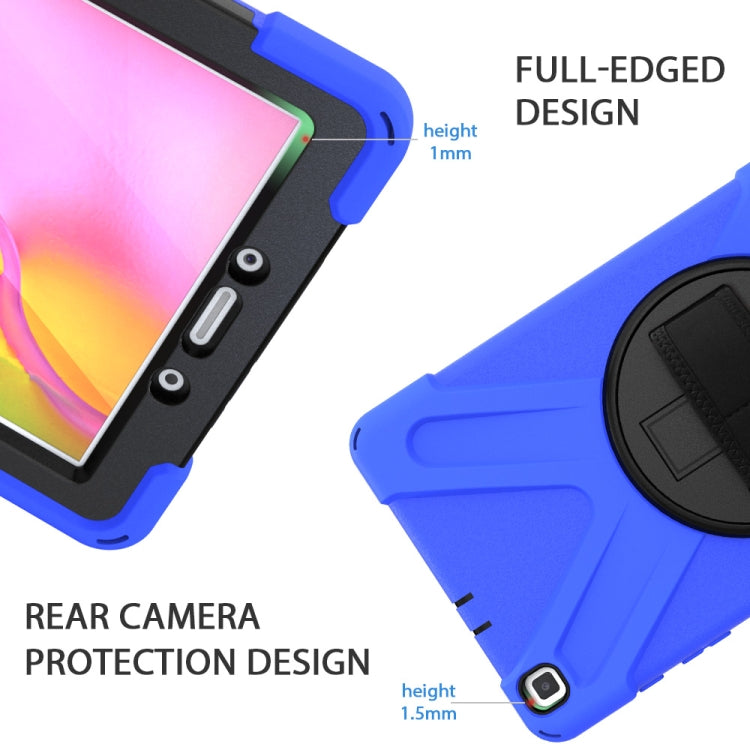 For Samsung Tab A 8.0(2019) T290 / T295 Shockproof Colorful Silicone + PC Protective Case with Holder & Hand Grip Strap