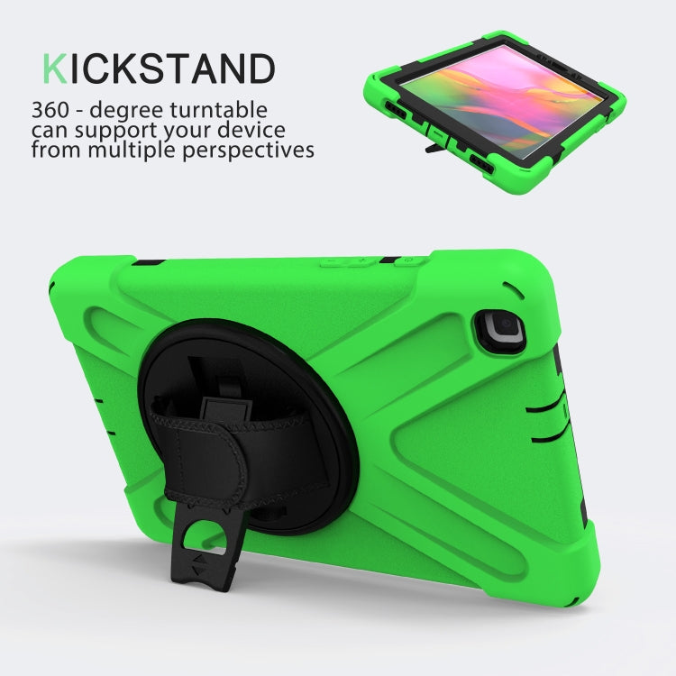 For Samsung Tab A 8.0(2019) T290 / T295 Shockproof Colorful Silicone + PC Protective Case with Holder & Hand Grip Strap