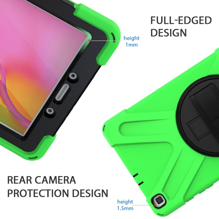 For Samsung Tab A 8.0(2019) T290 / T295 Shockproof Colorful Silicone + PC Protective Case with Holder & Hand Grip Strap