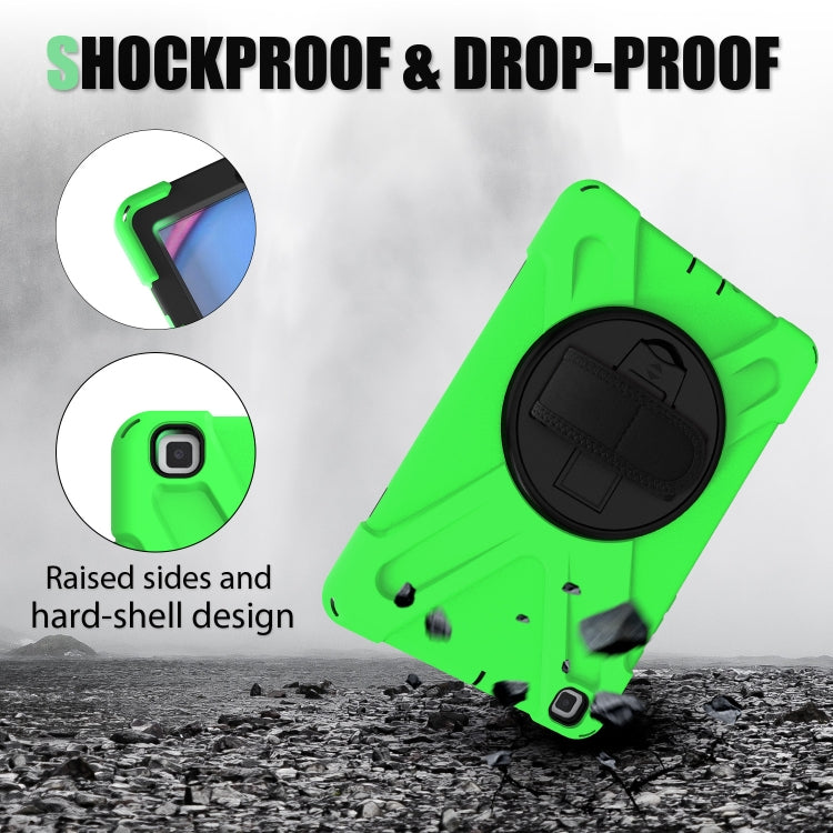For Samsung Tab A 8.0(2019) T290 / T295 Shockproof Colorful Silicone + PC Protective Case with Holder & Hand Grip Strap