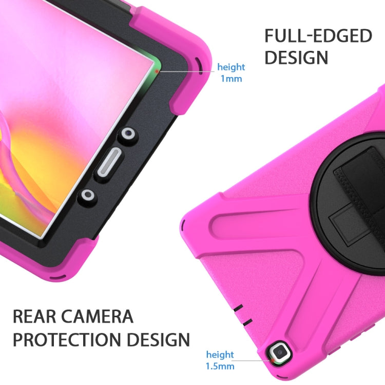 For Samsung Tab A 8.0(2019) T290 / T295 Shockproof Colorful Silicone + PC Protective Case with Holder & Hand Grip Strap