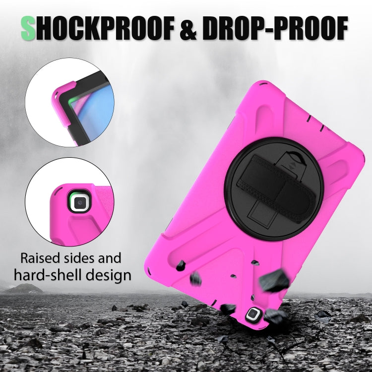 For Samsung Tab A 8.0(2019) T290 / T295 Shockproof Colorful Silicone + PC Protective Case with Holder & Hand Grip Strap
