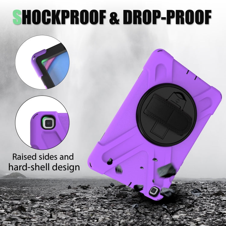 For Samsung Tab A 8.0(2019) T290 / T295 Shockproof Colorful Silicone + PC Protective Case with Holder & Hand Grip Strap