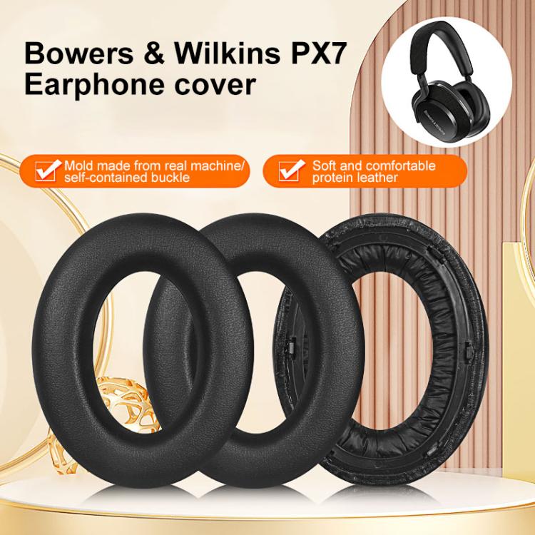 2pcs Protein Leather Replacement Earpads For B&W Px7 - Black