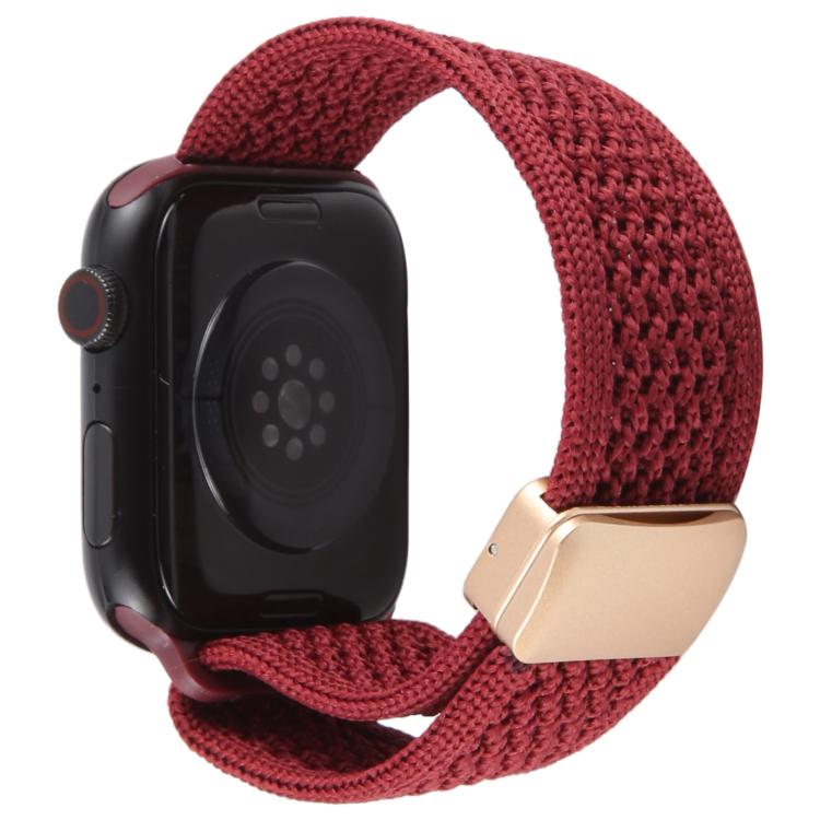 For Apple Watch 46mm / 49mm / 45mm / 44mm Magnetic Buckle Breathable Knitted Nylon Watch Band