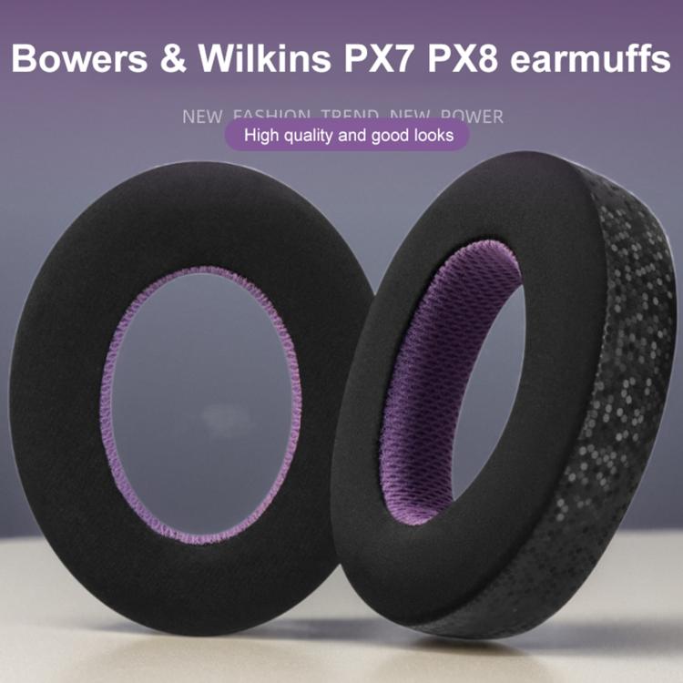 2pcs Ice Gel Replacement Earpads For B&W Px7 - Black Purple