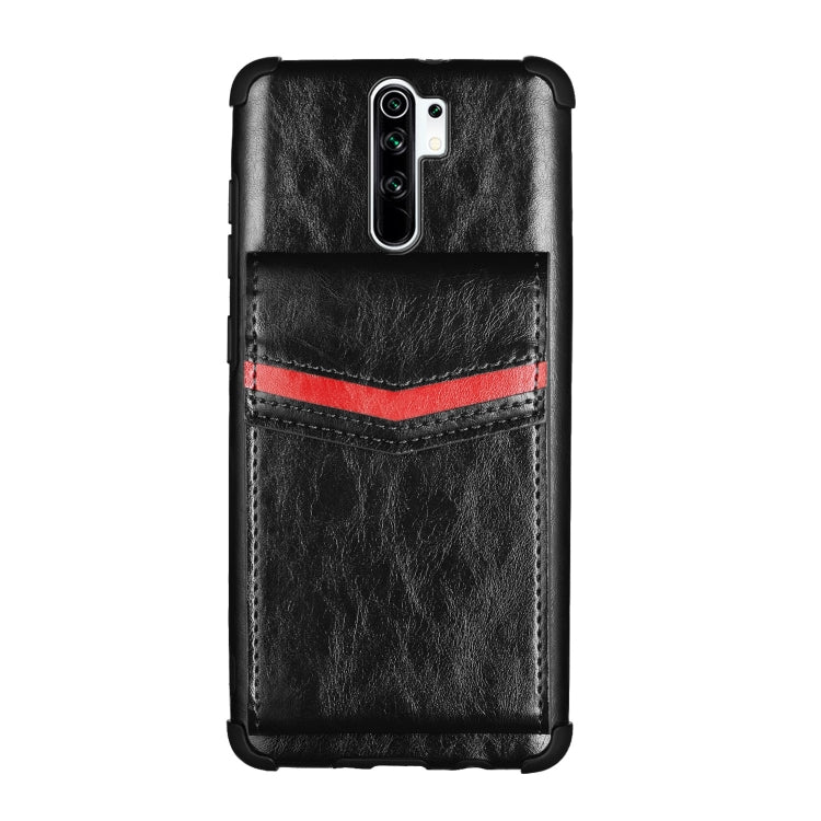 For Xiaomi Redmi 9 Flip Card Bag Copper Buckle TPU + PU Leather Back Cover Shockproof Case with Card Slots & Photo Frame