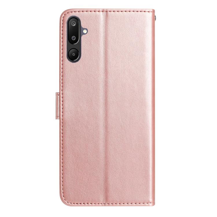 For Samsung Galaxy F16 Rose Flower Embossing Pattern Leather Phone Case
