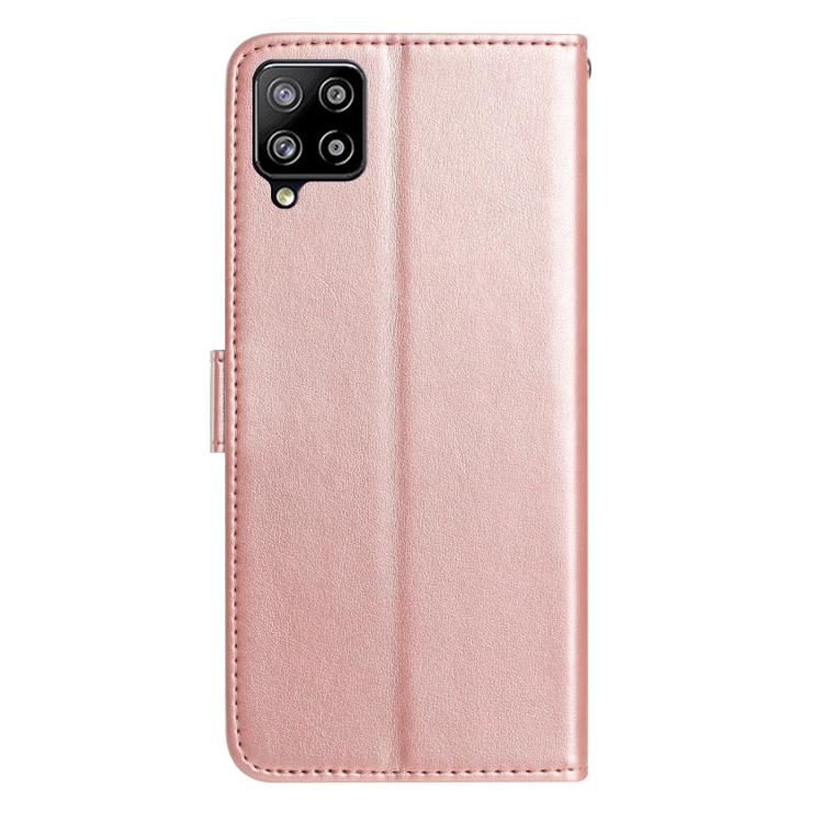 For Samsung Galaxy M32 Rose Flower Embossing Pattern Leather Phone Case