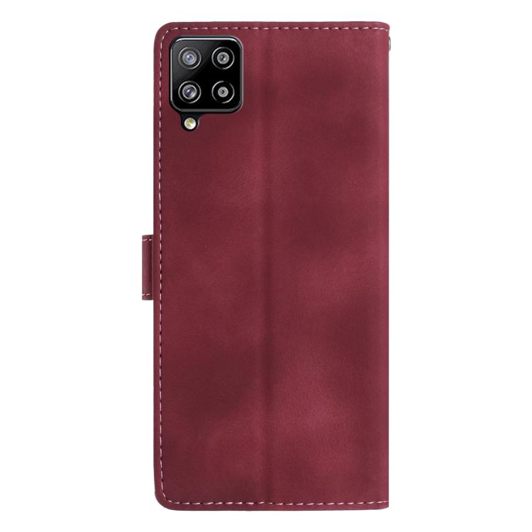 For Samsung Galaxy M32 Rose Flower Embossing Pattern Leather Phone Case