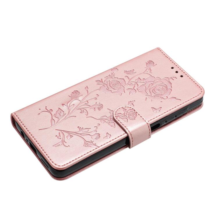 For Samsung Galaxy M52 Rose Flower Embossing Pattern Leather Phone Case