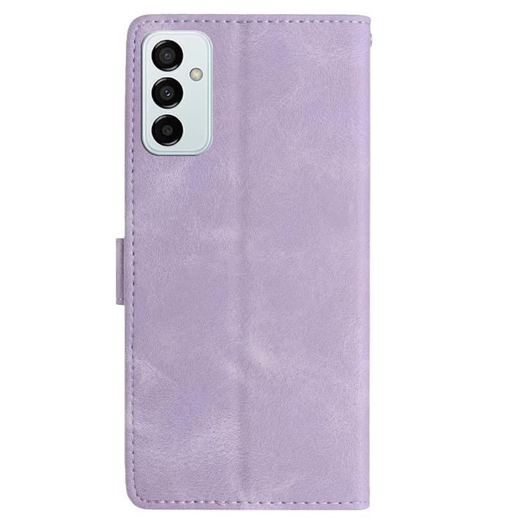 For Samsung Galaxy M52 Rose Flower Embossing Pattern Leather Phone Case
