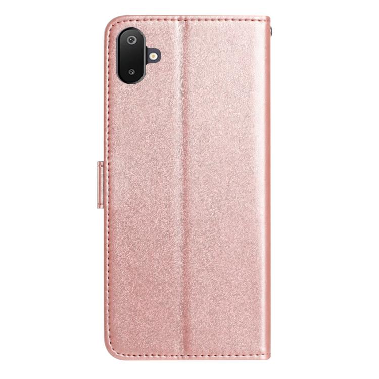 For Samsung Galaxy F06 Rose Flower Embossing Pattern Leather Phone Case