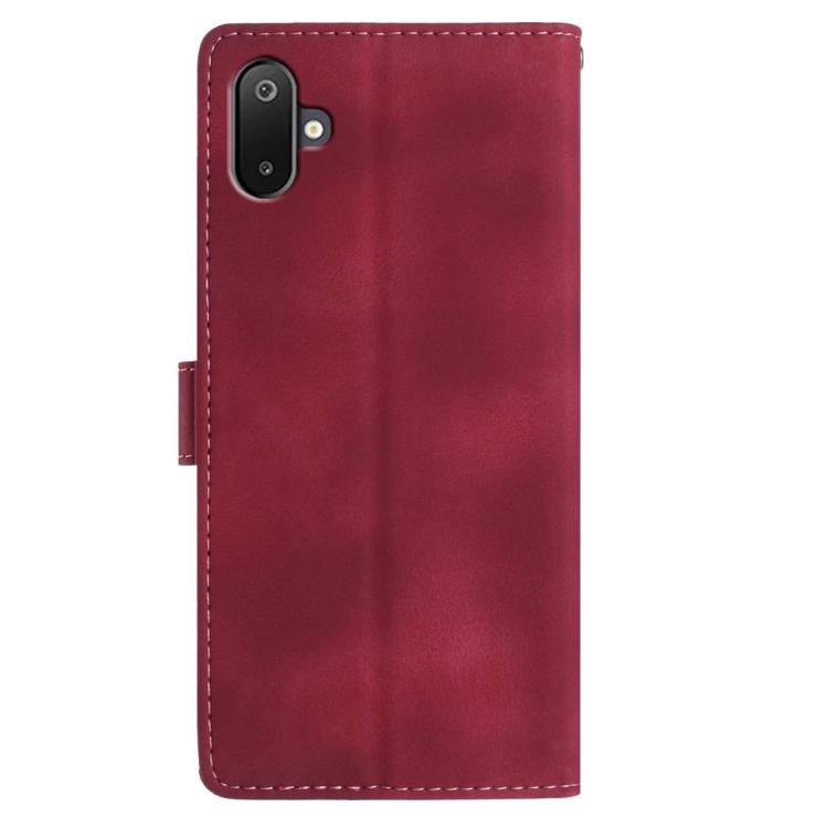 For Samsung Galaxy F06 Rose Flower Embossing Pattern Leather Phone Case