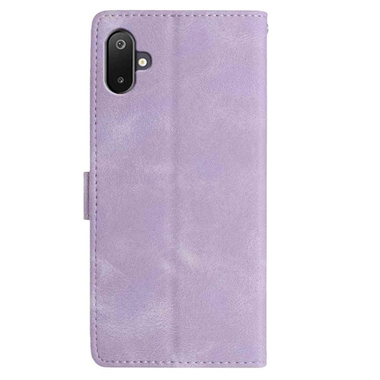 For Samsung Galaxy F06 Rose Flower Embossing Pattern Leather Phone Case