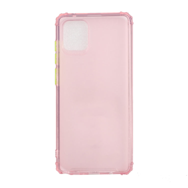 For Samsung Galaxy A81 Color Button Translucent Frosted TPU Four-corner Airbag Shockproof Case
