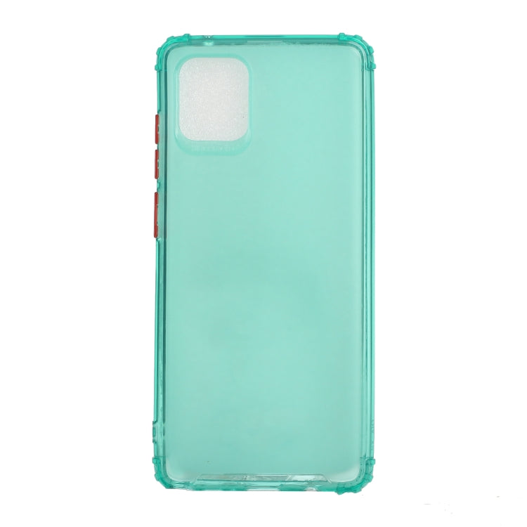 For Samsung Galaxy A81 Color Button Translucent Frosted TPU Four-corner Airbag Shockproof Case